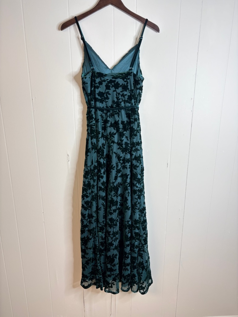 Revelry Tilley Floral Burnout Velvet Dress Maxi Emerald Green small bridesmaid - Picture 4 of 6